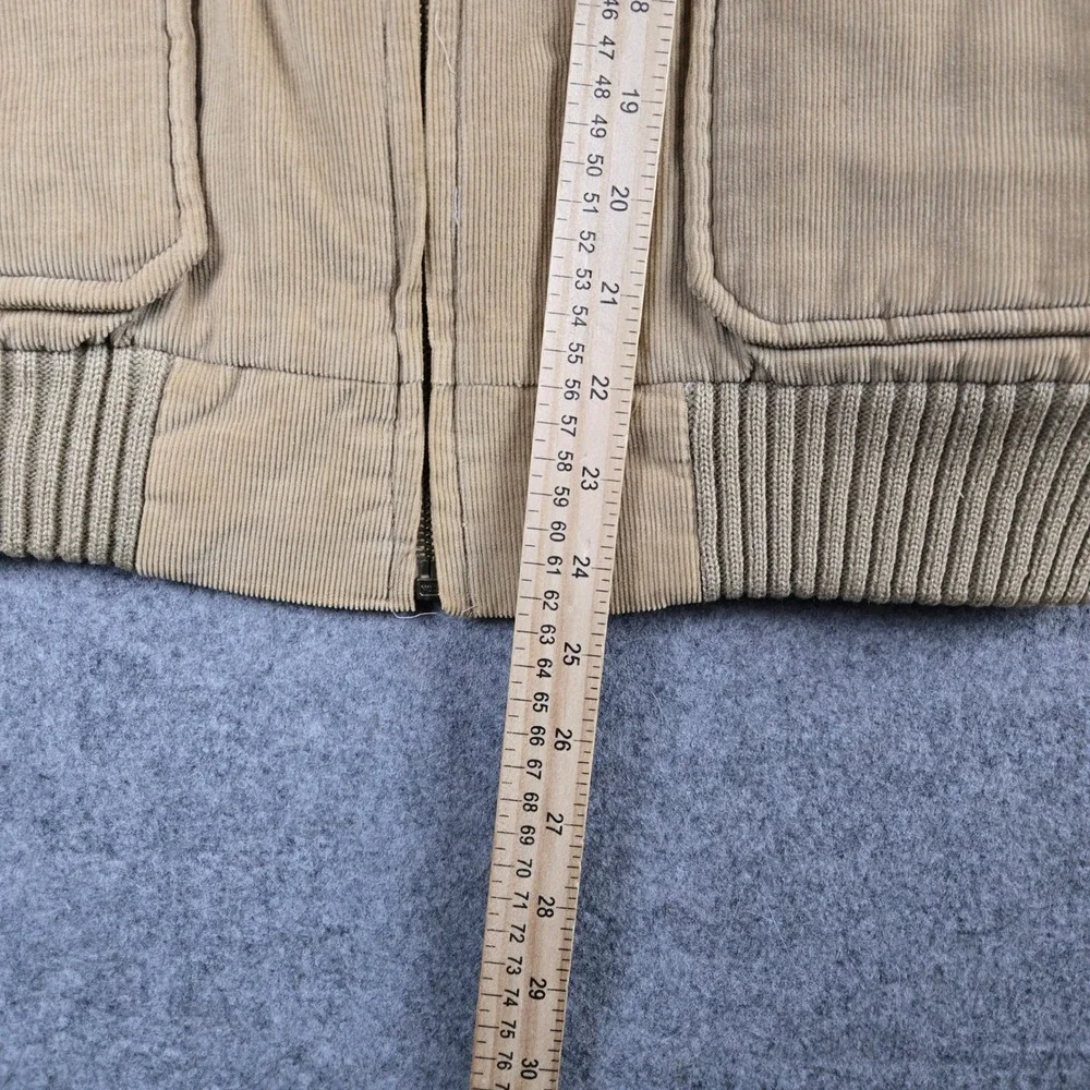 Vtg 70s Country Touch Corduroy Vest Mens L Tan Quilted Trim Workwear Western